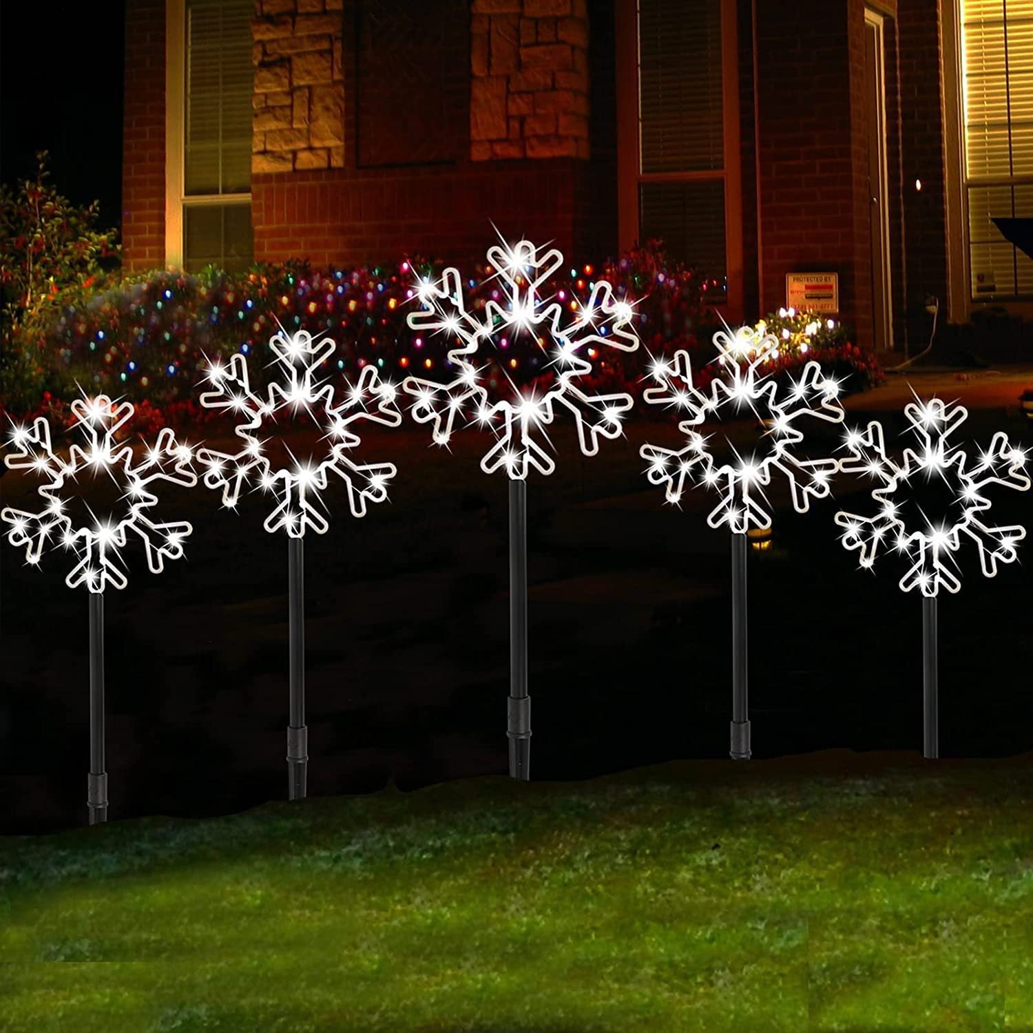 New cross-border LED solar Christmas decoration snowflakes for doorways, courtyards, corridors, and passageways