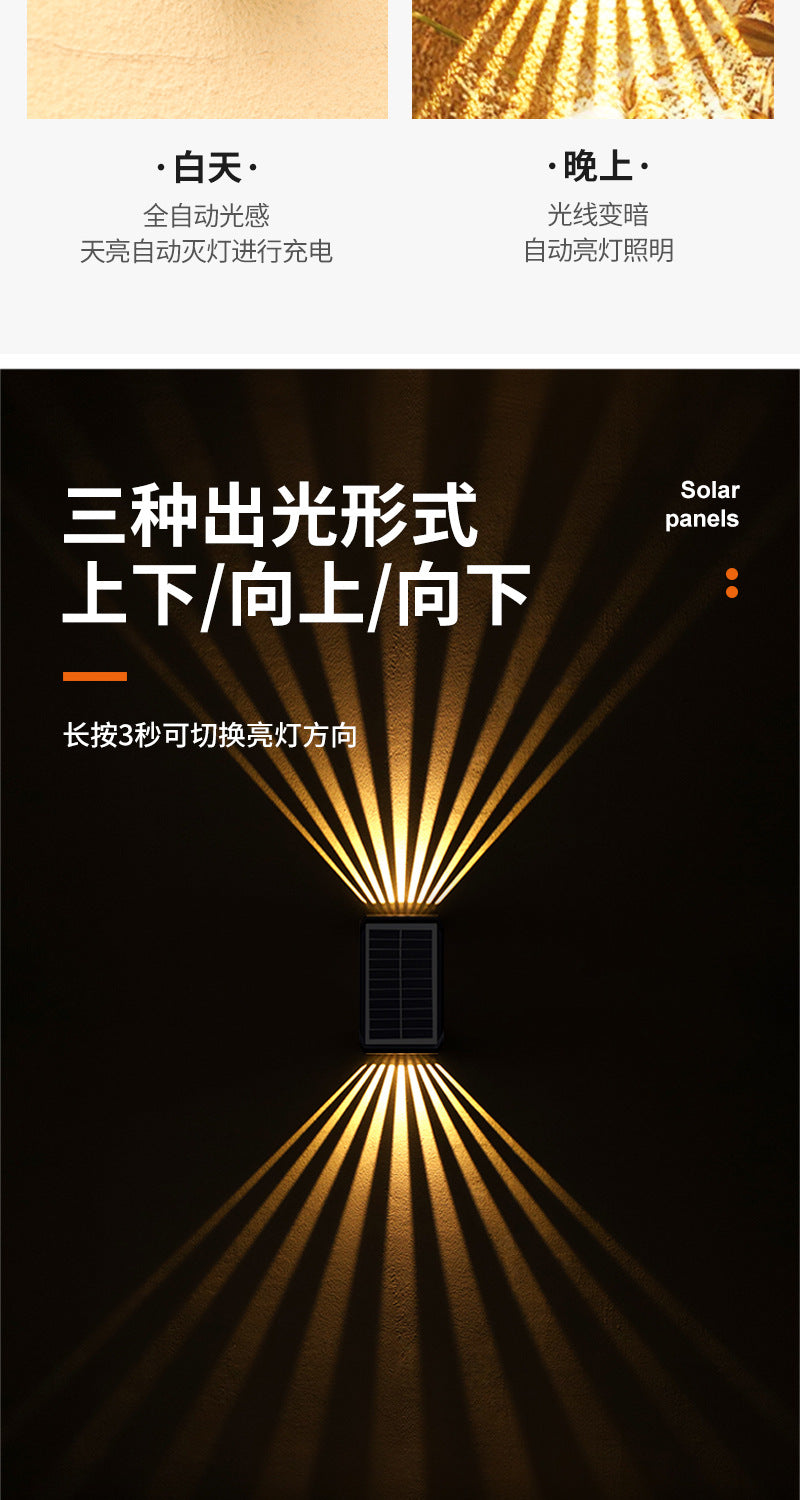 New solar-powered wall washer light, outdoor waterproof villa courtyard light, decorative ambient spotlight, home landscape wall light