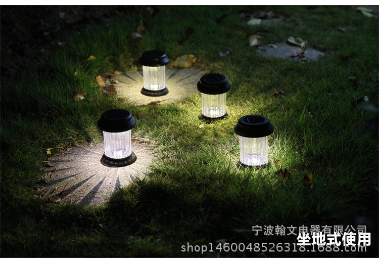 Solar-powered outdoor waterproof lawn light LED ground plug landscape courtyard garden villa decorative lighting pathway plastic