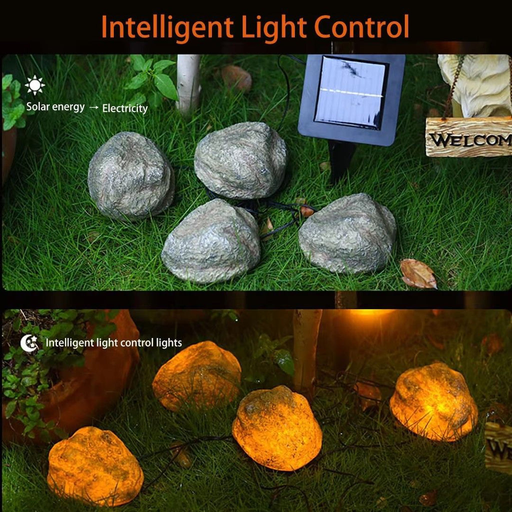 Solar-Powered Simulated Cow Manure Stone Lamp for Outdoor Garden, Lawn, Park, and Square Decoration