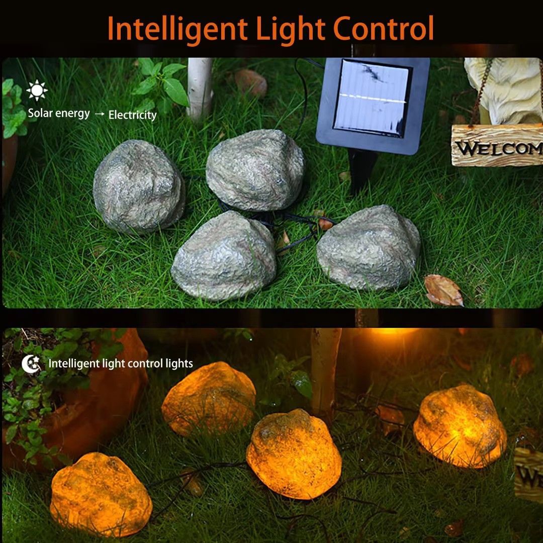 Solar-Powered Simulated Cow Manure Stone Lamp for Outdoor Garden, Lawn, Park, and Square Decoration