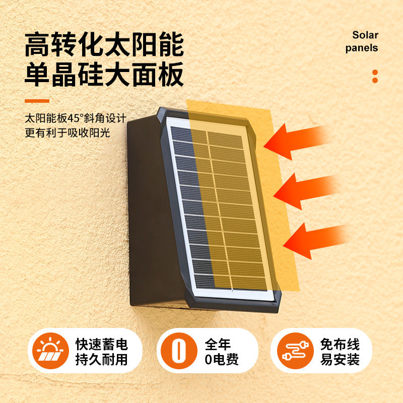 New solar-powered wall washer light, outdoor waterproof villa courtyard light, decorative ambient spotlight, home landscape wall light