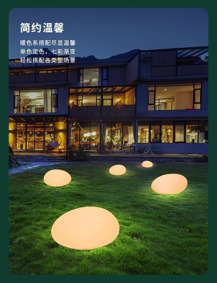 Pebble lights, solar outdoor courtyard lights, villa garden landscape lights, stone lights, lawn lights, decorative ground lights