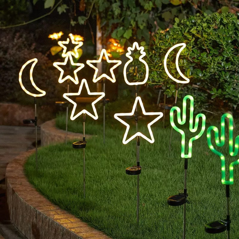 Directly from the manufacturer: Outdoor lighting solar neon LED star ground-insert garden courtyard holiday decorative lawn lights