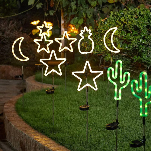 Directly from the manufacturer: Outdoor lighting solar neon LED star ground-insert garden courtyard holiday decorative lawn lights