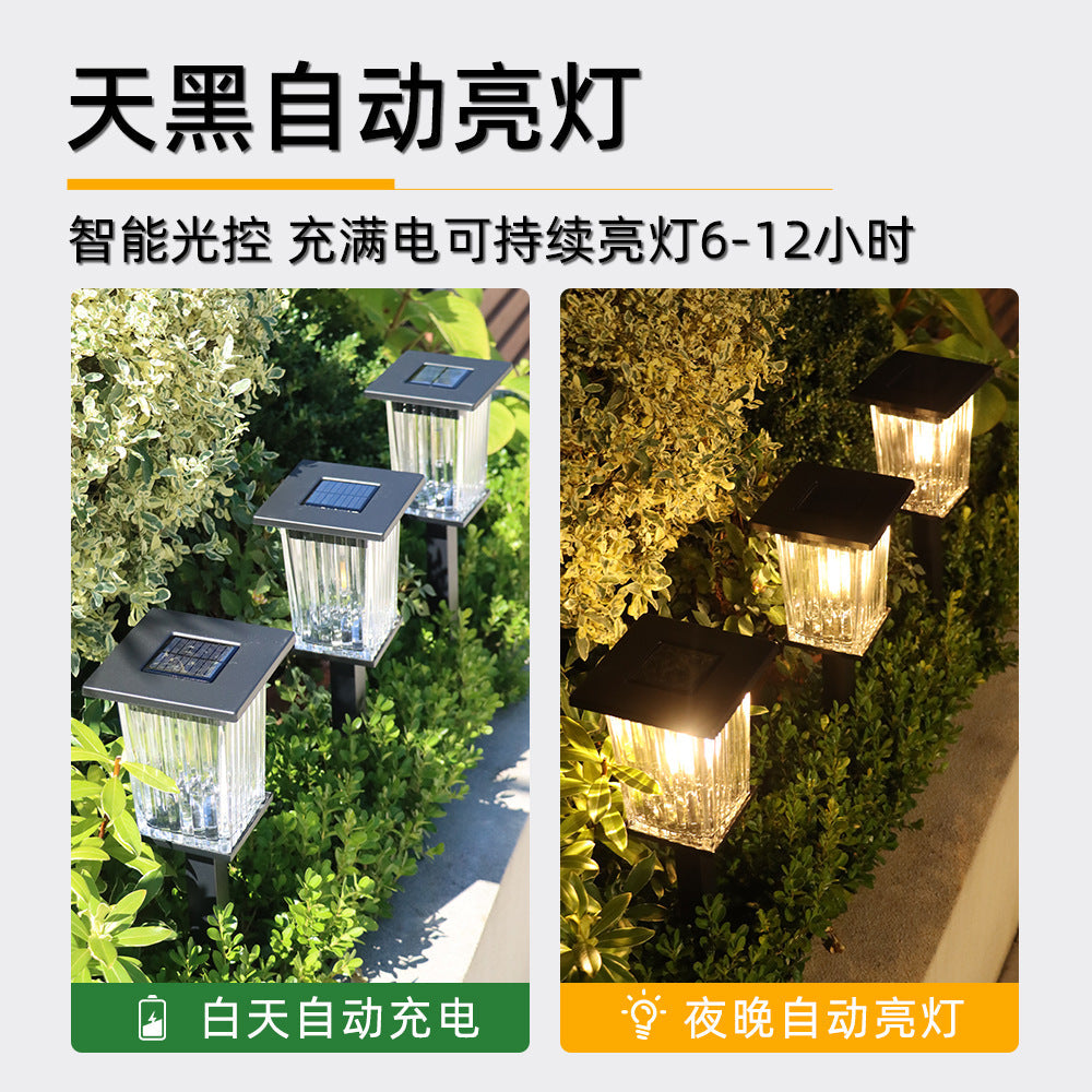 Solar glass light outdoor waterproof wall-mounted courtyard light modern outdoor villa gate garden wall decorative light