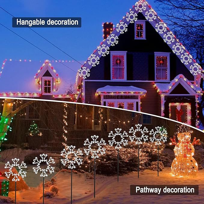 New cross-border LED solar Christmas decoration snowflakes for doorways, courtyards, corridors, and passageways