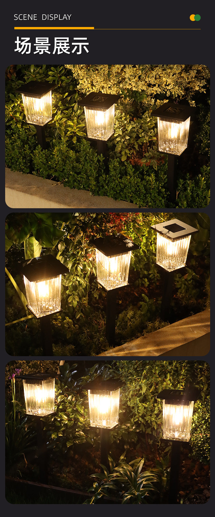 Solar glass light outdoor waterproof wall-mounted courtyard light modern outdoor villa gate garden wall decorative light