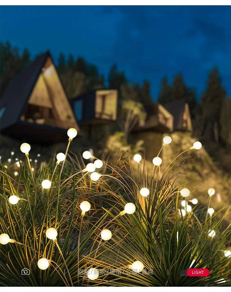 Solar-powered firefly LED lights, garden lawn lights, outdoor waterproof courtyard ambiance ground lights, trendy street lights