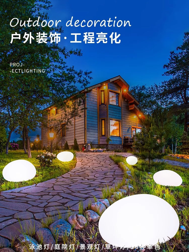 Pebble lights, solar outdoor courtyard lights, villa garden landscape lights, stone lights, lawn lights, decorative ground lights