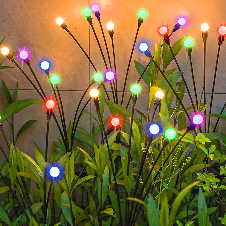 Outdoor solar string lights RGB flickering lawn lights courtyard park LED firefly lights ground lights colorful lights string lights