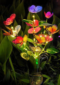 Solar-powered string lights, outdoor waterproof artificial flower ground lights, lawn lights, garden camping ambiance lights, butterfly landscape lights