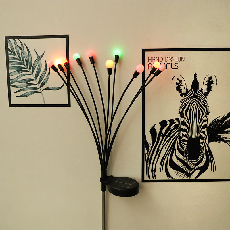 Outdoor solar string lights RGB flickering lawn lights courtyard park LED firefly lights ground lights colorful lights string lights