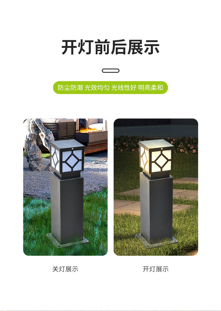 Lawn Lamp Chinese Style LED Outdoor Rainproof Garden Villa Lamp Landscape Lighting Park Community Solar Lawn Lamp