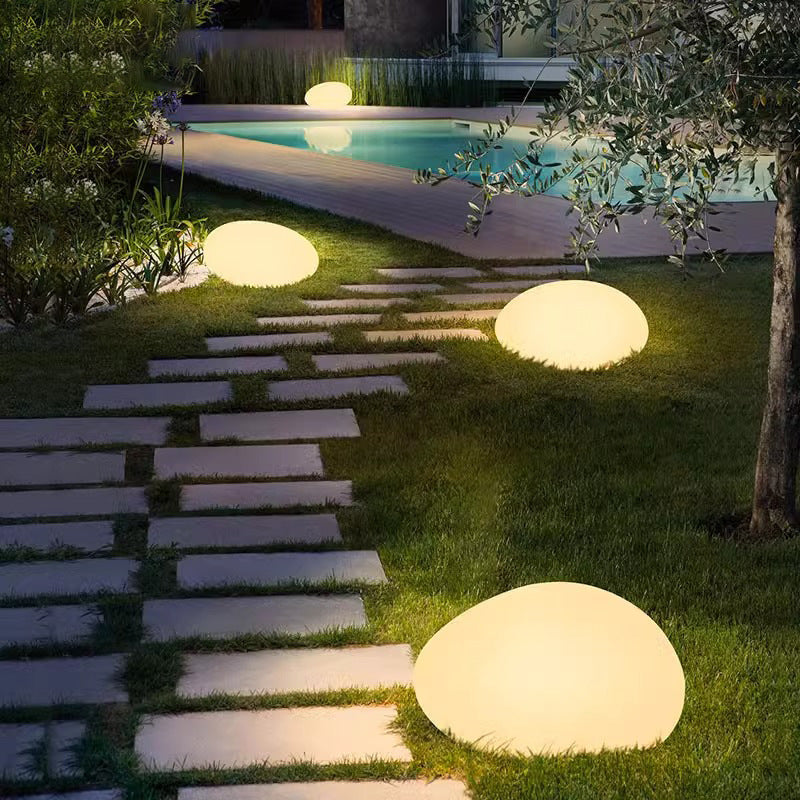 Pebble lights, solar outdoor courtyard lights, villa garden landscape lights, stone lights, lawn lights, decorative ground lights