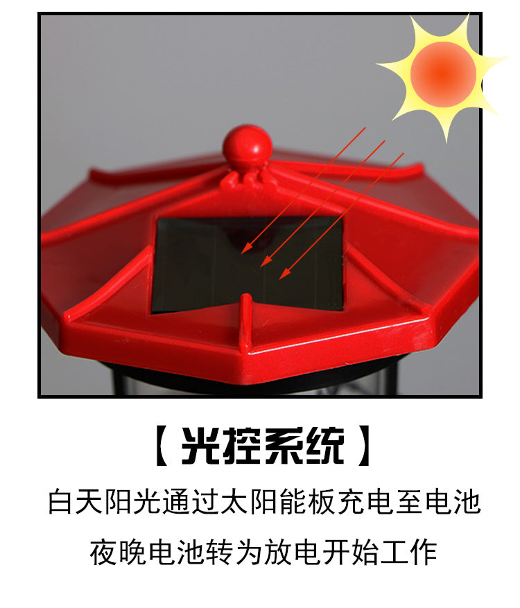 European and American style outdoor garden waterproof solar resin lighthouse ornament courtyard light landscape light floodlight spotlight