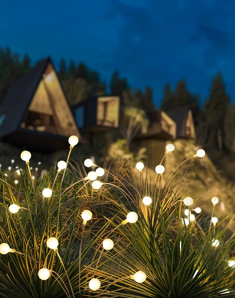 Solar-powered firefly LED lights, garden lawn lights, outdoor waterproof courtyard ambiance ground lights, trendy street lights