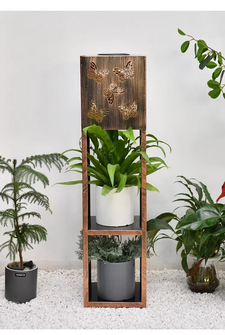Solar flower stand light, courtyard garden balcony decorative light, waterproof potted plant floor light, flower stand decorative light