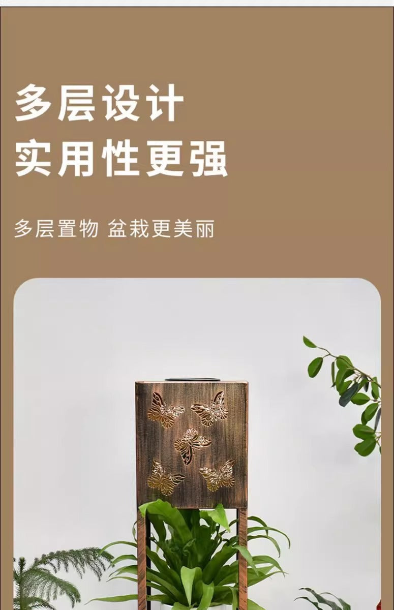 Solar flower stand light, courtyard garden balcony decorative light, waterproof potted plant floor light, flower stand decorative light