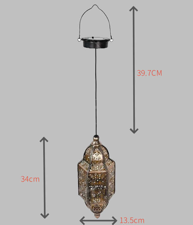 Baroque cross-border European and American style garden lamp, solar-powered iron art baroque hollow-out projection lamp for artistic ambiance in homestays
