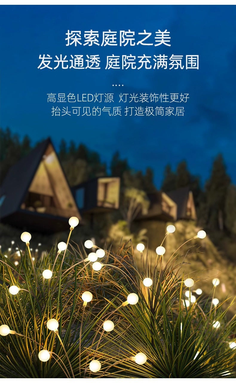 Solar-powered firefly LED lights, garden lawn lights, outdoor waterproof courtyard ambiance ground lights, trendy street lights