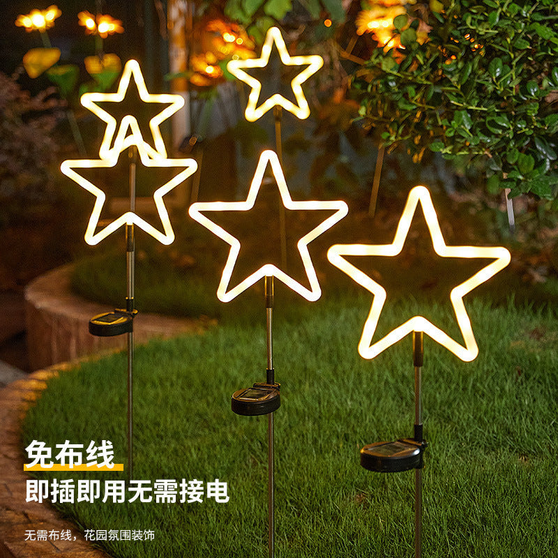 Directly from the manufacturer: Outdoor lighting solar neon LED star ground-insert garden courtyard holiday decorative lawn lights