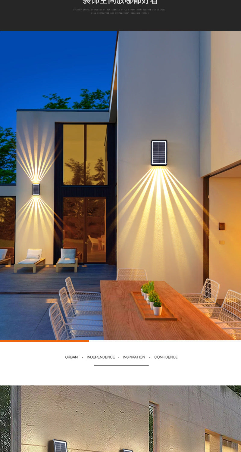 New solar-powered wall washer light, outdoor waterproof villa courtyard light, decorative ambient spotlight, home landscape wall light
