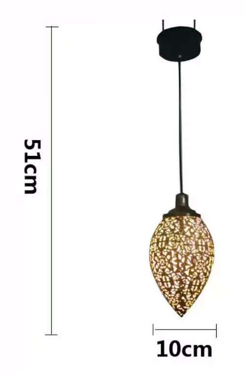 Garden lamp made of wrought iron, solar-powered, Moroccan style, water drop-shaped hollow pendant light, courtyard lamp, solar-powered courtyard lamp