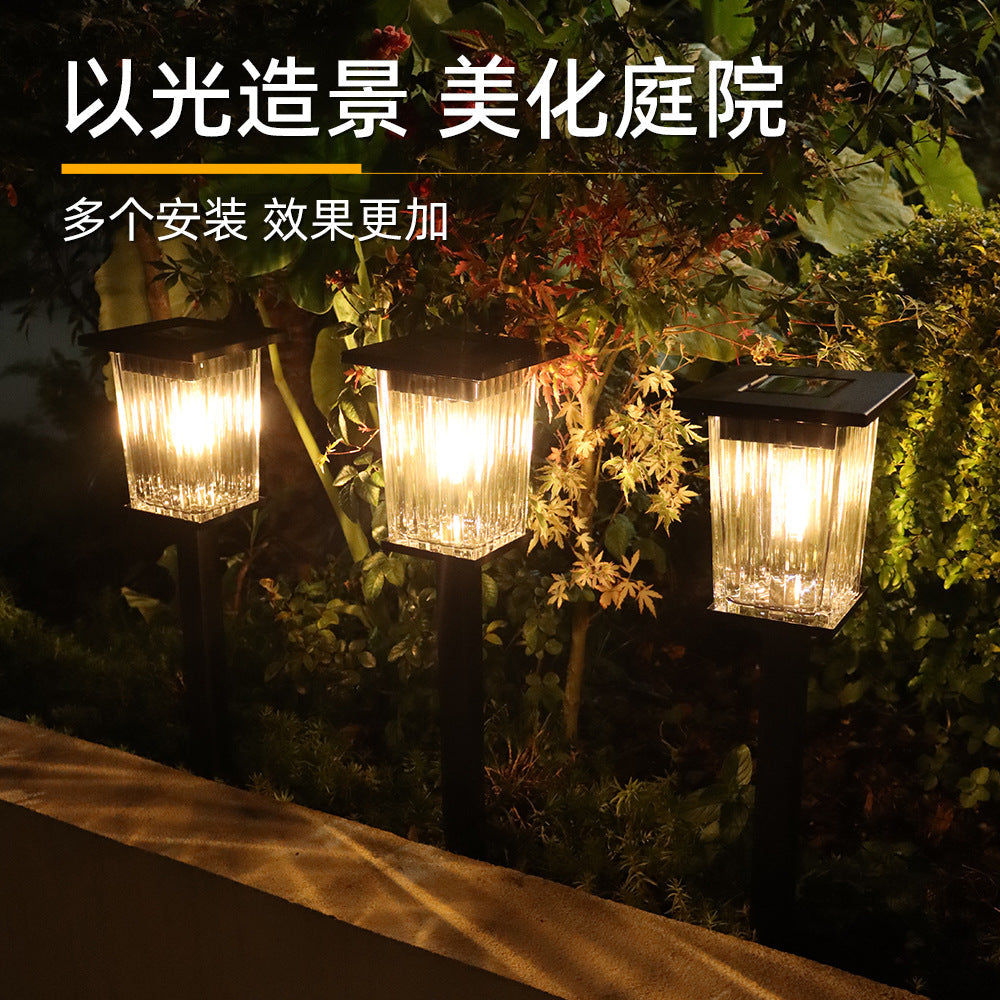 Solar glass light outdoor waterproof wall-mounted courtyard light modern outdoor villa gate garden wall decorative light
