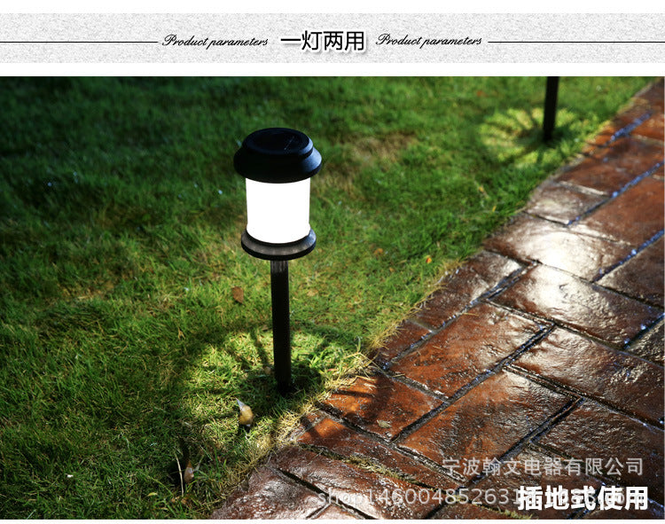 Solar-powered outdoor waterproof lawn light LED ground plug landscape courtyard garden villa decorative lighting pathway plastic